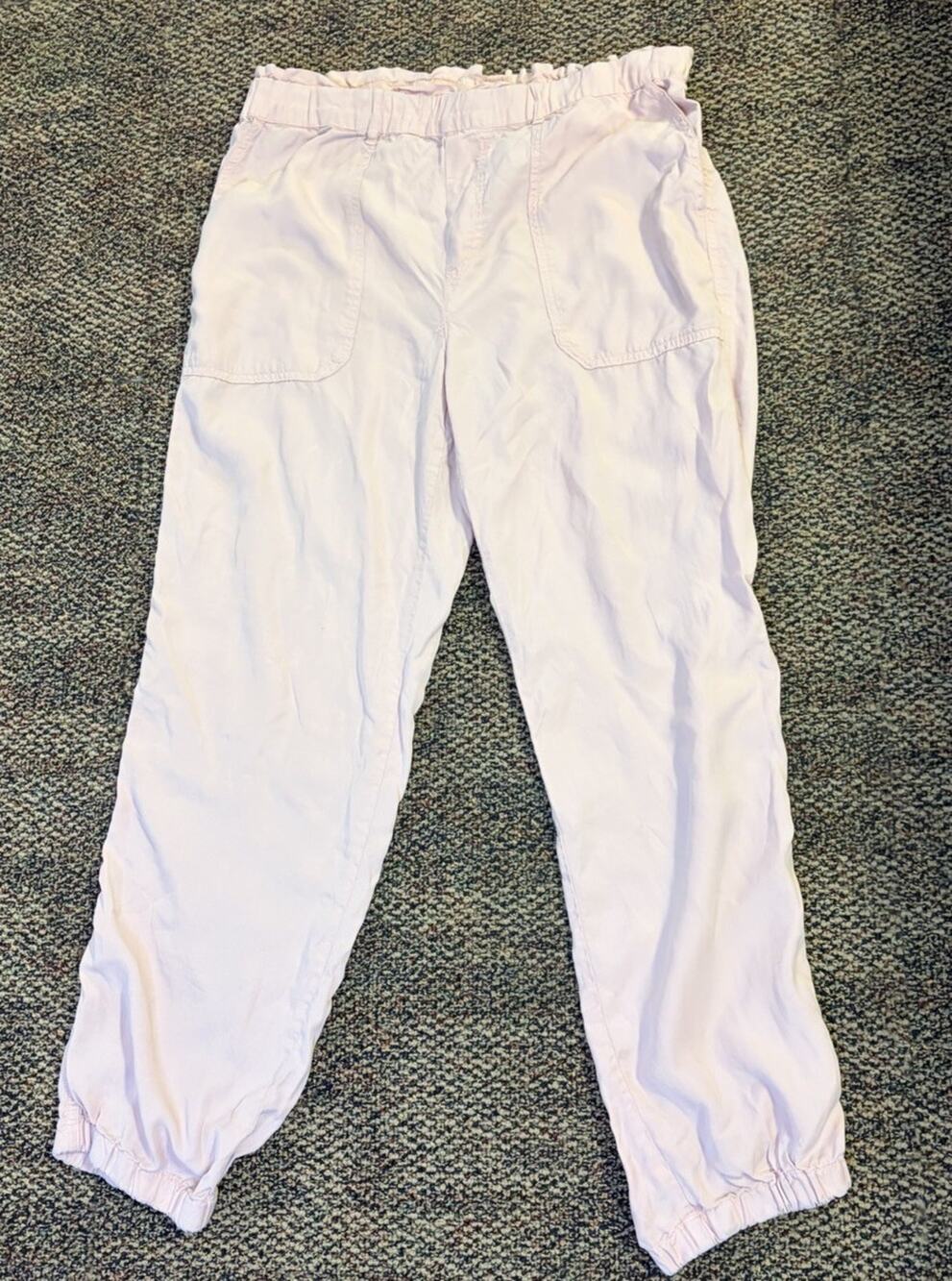 Love Tree Women’s Size L Pink Lightweight Cargo Jogger Pants Elastic Waist